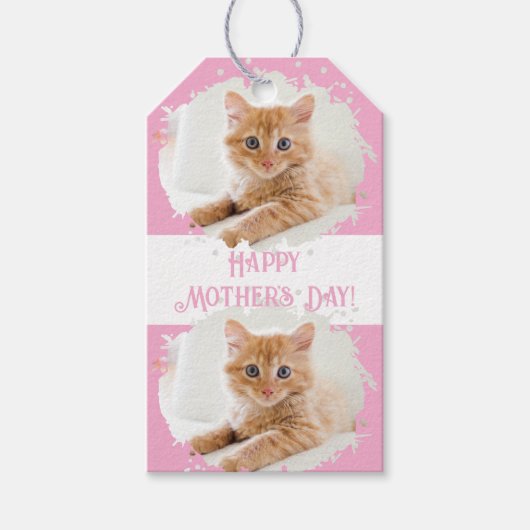 Schattigee kattenliefhebbers gepersonaliseerd foto cadeaulabel (Voorkant)