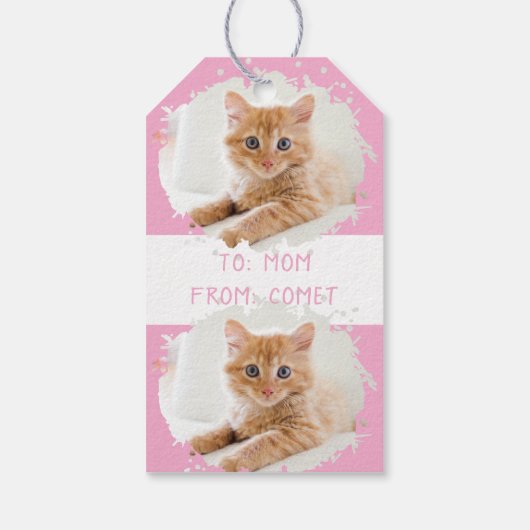 Schattigee kattenliefhebbers gepersonaliseerd foto cadeaulabel (Achterkant)