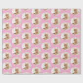 Schattigee kattenliefhebbers gepersonaliseerd foto cadeaupapier (Vlak)