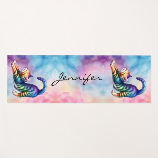 Schattigee kattenliefhebbers yogamat (Voorkant (horizontaal))