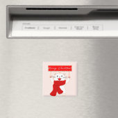 Schattigee kattenmagneet | Vrolijk kerstfeest Magneet (Insitu (Vaatwasser))