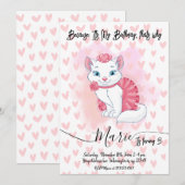 Schattigee kattenmeisje verjaardagsuitnodiging. kaart (Voorkant / Achterkant)