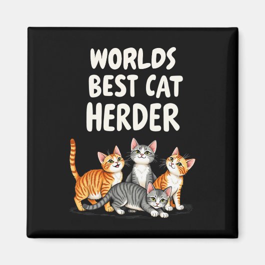 Schattigee Kattenmoeder Werelds Beste Kattenherder Magneet (Voorkant)