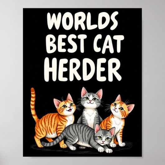 Schattigee Kattenmoeder Werelds Beste Kattenherder Poster (Voorkant)