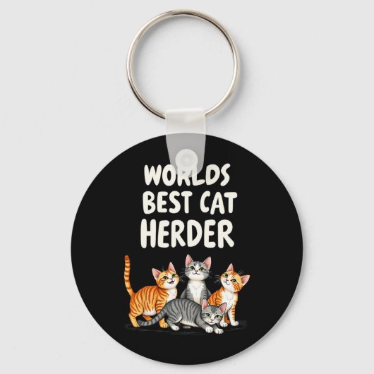 Schattigee Kattenmoeder Werelds Beste Kattenherder Sleutelhanger (Voorkant)