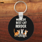 Schattigee Kattenmoeder Werelds Beste Kattenherder Sleutelhanger (Voorkant)
