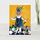Schattigee kattenmuis Flapper Art Deco grappige ve Kaart (Voorkant)