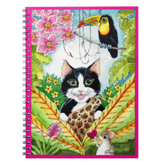 Schattigee Kattenmuis hart orchidee toucan vogel n Notitieboek