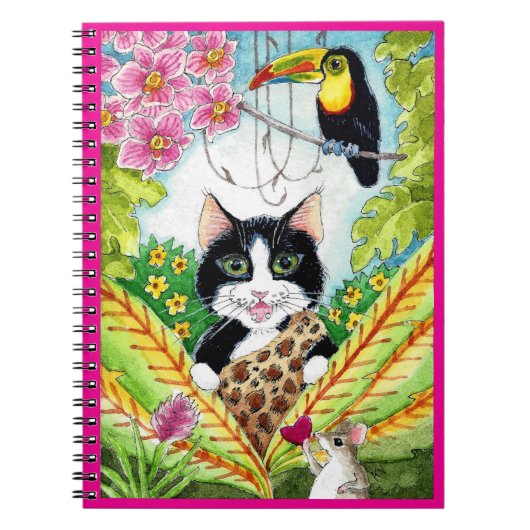 Schattigee Kattenmuis hart orchidee toucan vogel n Notitieboek (Voorkant)
