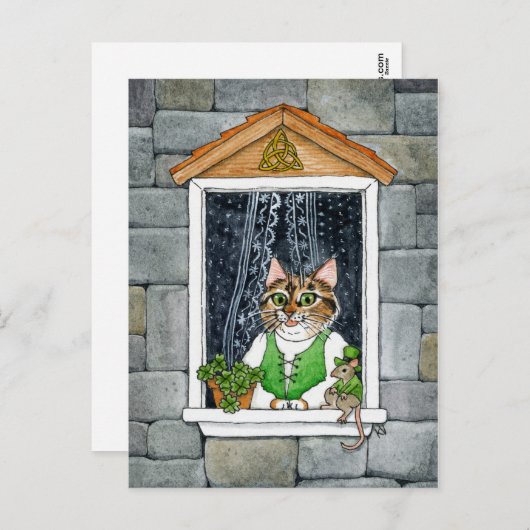 Schattigee Kattenmuis Leprechaun St Paddy's Day Sp Feestdagenkaart (Voorkant / Achterkant)