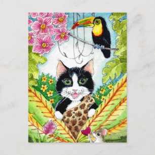 Schattigee Kattenmuis orchidee toucan briefkaart