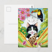 Schattigee Kattenmuis orchidee toucan briefkaart (Voorkant / Achterkant)