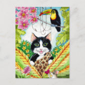 Schattigee Kattenmuis orchidee toucan briefkaart (Voorkant)