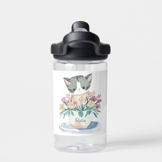 Schattigee kattennaam waterfles (Achterkant)