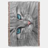 Schattigee Kattenogen Gezicht Water Kleur Olieverf Deken (Voorkant Verticaal)