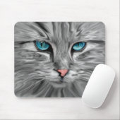 Schattigee Kattenogen Gezicht Water Kleur Olieverf Muismat (Met muis)