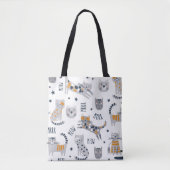 Schattigee kattenpatroon Canvas tas, kattenliefheb Tote Bag (Voorkant)