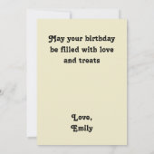 Schattigee kattenpatroon Verjaardag Kaart (Achterkant)