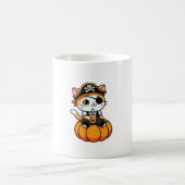 Schattigee kattenpiraat Drink Boba Tea Halloween P Koffiemok (Center)