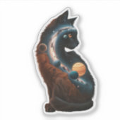 Schattigee kattenplaneten maansterren, leuk dier,  sticker (Voorkant)