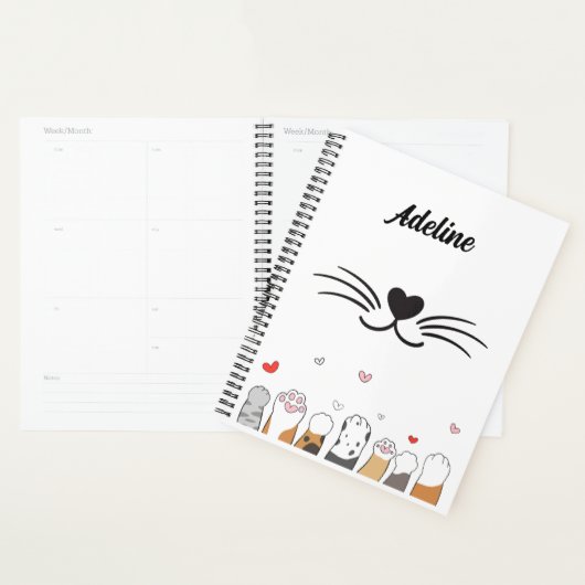 Schattigee kattenpoot girly planner (Display)