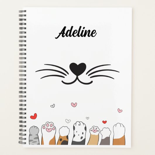 Schattigee kattenpoot girly planner (Voorkant)
