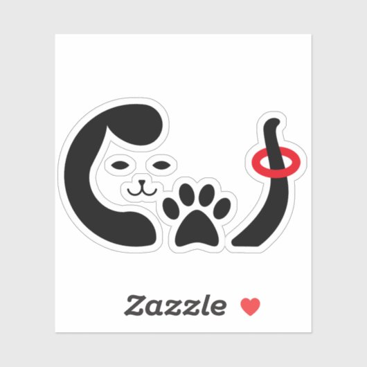 Schattigee kattenpoot sticker (Vel)