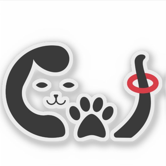 Schattigee kattenpoot sticker (Voorkant)