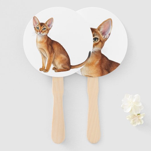 Schattigee kattenrassen waaronder een Abessijn Handwaaier (Voorkant en achterkant)