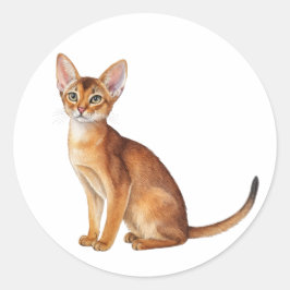 Schattigee kattenrassen waaronder een Abessijn Ronde Sticker