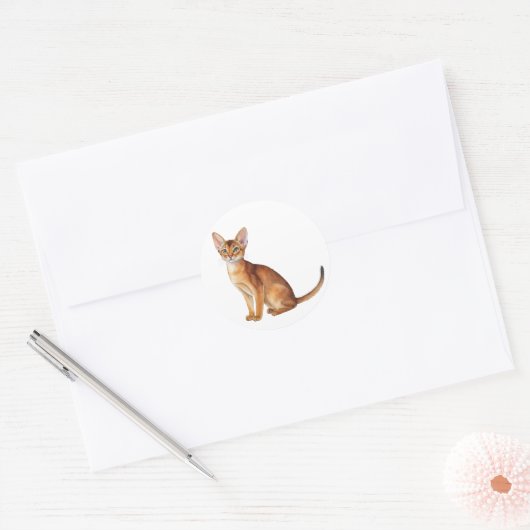 Schattigee kattenrassen waaronder een Abessijn Ronde Sticker (Envelop)