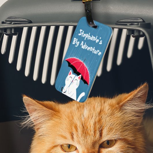 Schattigee Kattenreis met Bagagelabel Contactgegev