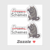 Schattigee kattenschema's Funny Cat Sticker (Vel)
