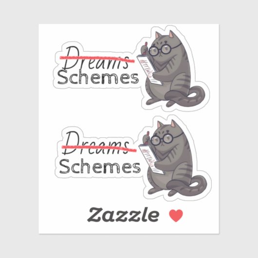 Schattigee kattenschema's Funny Cat Sticker (Vel)