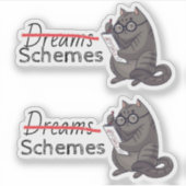 Schattigee kattenschema's Funny Cat Sticker (Voorkant)