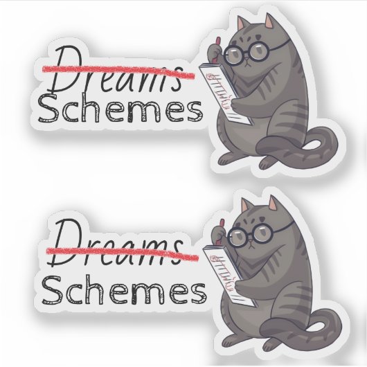 Schattigee kattenschema's Funny Cat Sticker (Voorkant)