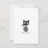 Schattigee kattenschets bedankkaart (Achterkant)