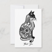 Schattigee kattenschets II Bedankkaart (Voorkant)