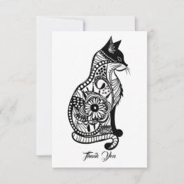 Schattigee kattenschets II Bedankkaart