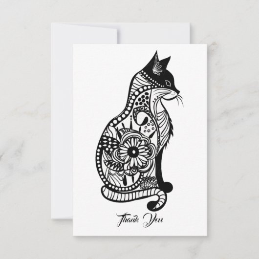 Schattigee kattenschets II Bedankkaart (Voorkant)