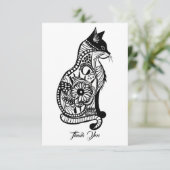 Schattigee kattenschets II Bedankkaart (Staand voorkant)