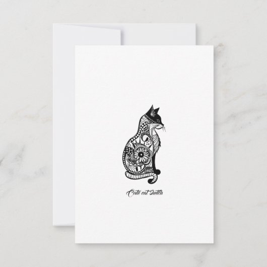 Schattigee kattenschets II Bedankkaart (Achterkant)