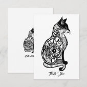 Schattigee kattenschets II Bedankkaart (Voorkant / Achterkant)