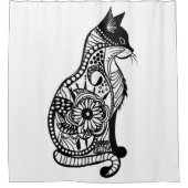 Schattigee kattenschets II Douchegordijn (Voorkant)