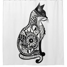 Schattigee kattenschets II Douchegordijn