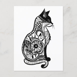 Schattigee kattenschets II Klein Briefkaart