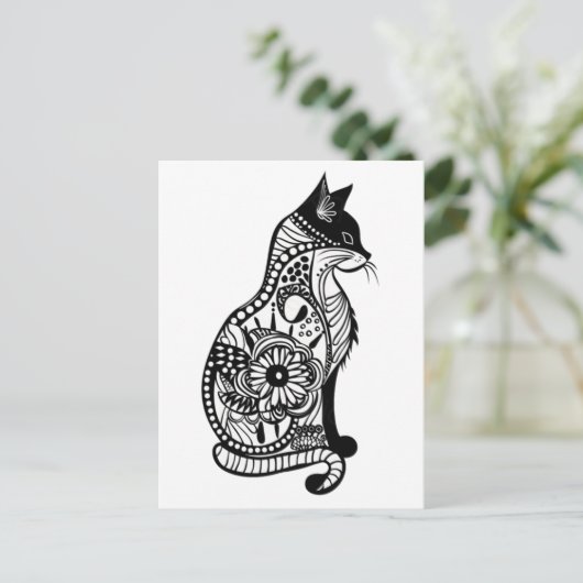 Schattigee kattenschets II Klein Briefkaart (Staand voorkant)