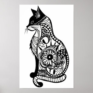Schattigee kattenschets II Klein Poster