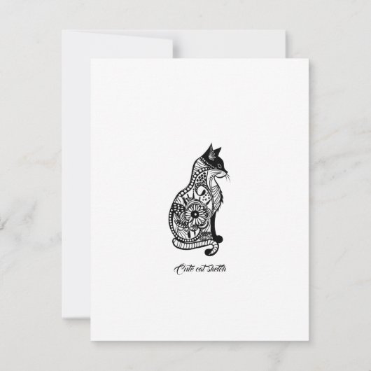 Schattigee kattenschets II Notitiekaartje (Achterkant)