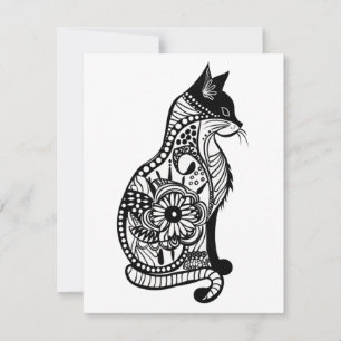 Schattigee kattenschets II Notitiekaartje